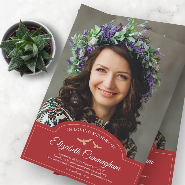 Memorial Funeral Monogram Classic Photo Tack Kort (Skapare uppladdad)