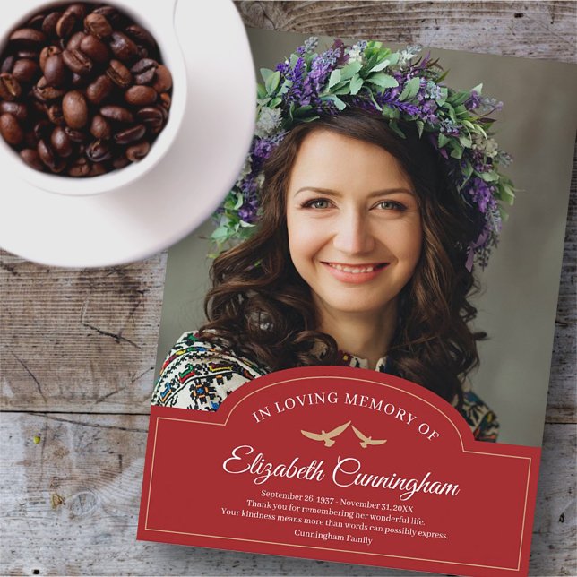 Memorial Funeral Monogram Classic Photo Tack Vykort (Skapare uppladdad)