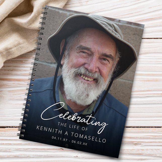 Memorial Funeral Photo Guest Anteckningsbok (Memorial Funeral Photo Guest Notebook)