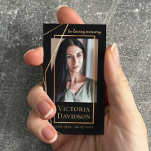 Memorial Funeral Photo Prayer Golden Elegant Ram