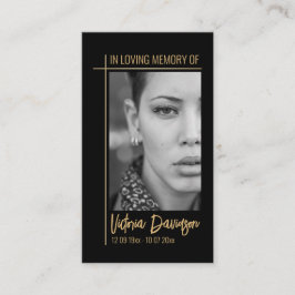 Memorial Funeral Photo Prayer Golden Kor Ram Visitkort