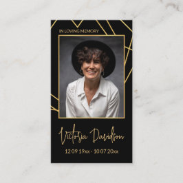 Memorial Funeral Photo Prayer Golden Ram Anpassnin Visitkort