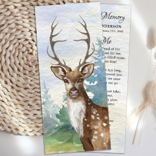 Memorial Funeral Prayer Bookmark Woodland Hjort