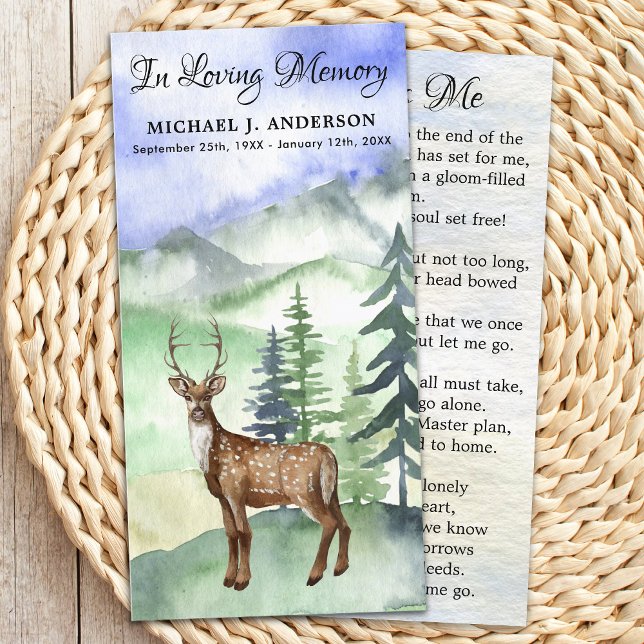Memorial Funeral Prayer Card Woodland Hjort Hunter (Skapare uppladdad)