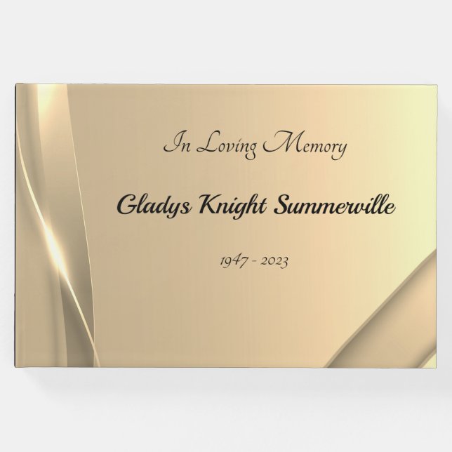 Memorial Funeral Service Guestbook | Golden Glow Gästböcker (Framsida)