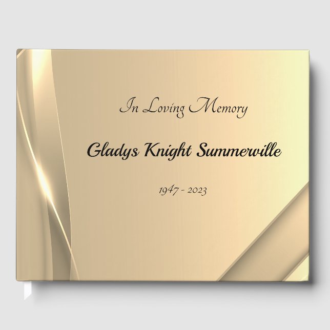Memorial Funeral Service Guestbook | Golden Glow Gästböcker (Framsida)