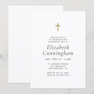 Memorial Funeral Simple Minimalist Kor Inbjudningar