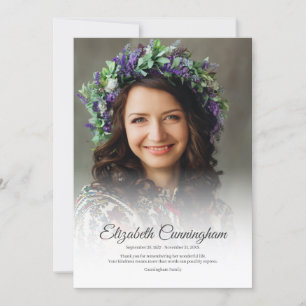 Memorial Funeral Simple Modern Classic Photo Tack Kort