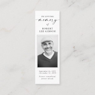 Memorial Funeral Sympathy Photo Bookmark Card Mini Visitkort