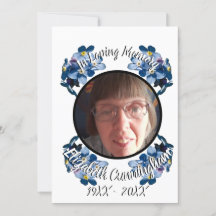 Memorial Glöm mig inte Photo Program för blå Blomm