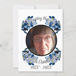 Memorial Glöm mig inte Photo Program för blå Blomm