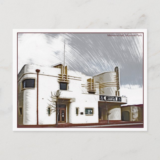 Memorial Hall, Mosman Park Vykort (Framsida)