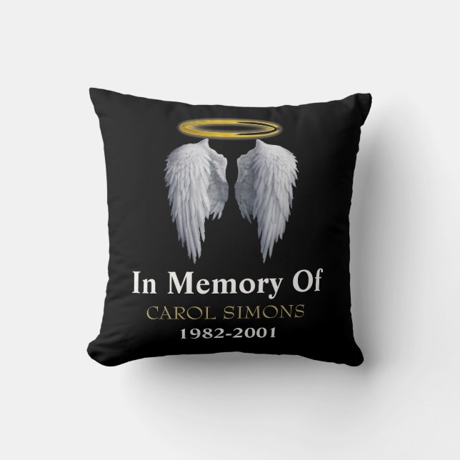 Memorial Halo & Angel Vingar Dekorativ kudde (Framsida)