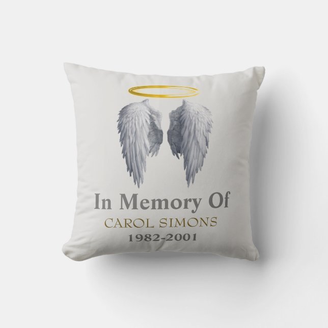 Memorial Halo & Angel Vingar Dekorativ kudde (Framsida)