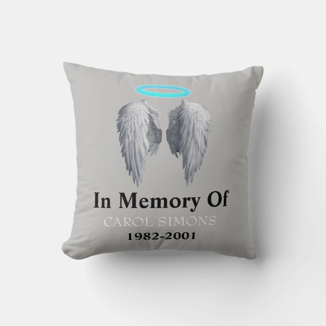 Memorial Halo & Angel Vingar Kudde (Framsida)