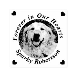 Memorial Heart Add Namn Photo Självfärgande Stämpel