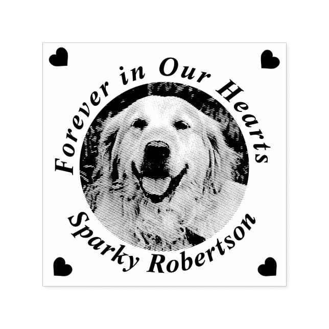 Memorial Heart Add Namn Photo Självfärgande Stämpel (Design)