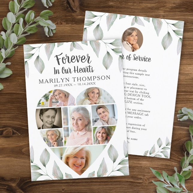 Memorial Heart Photo Collage Greenery Program (Skapare uppladdad)