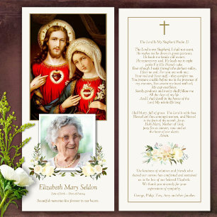 Memorial Helig Hearts Funeral Tack You Card