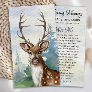Memorial Hjort Hunter Woodland Funeral Prayer Card Visitkort