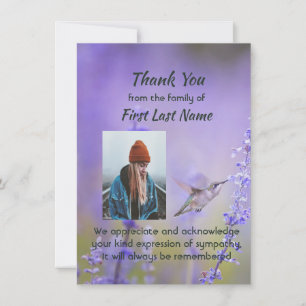 Memorial Hummingbird Lavender Tack Kort