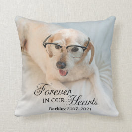 Memorial Hund Photo Forever i våra hjärtan Kudde