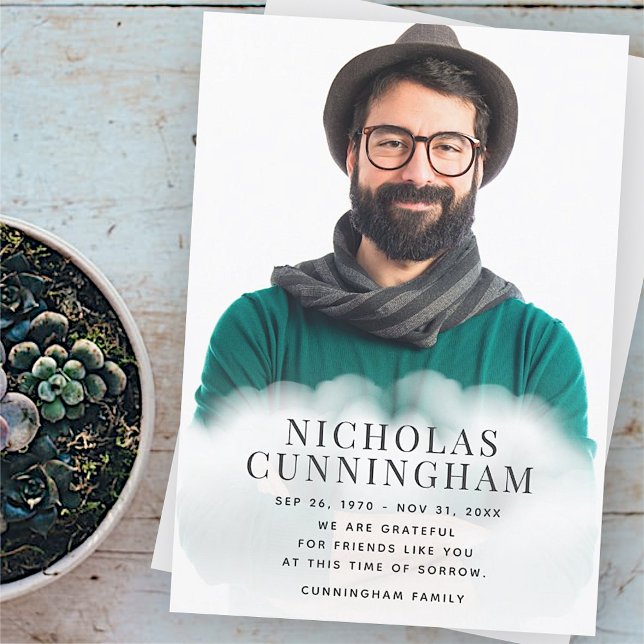 Memorial i Clouds Modern Classic Simple Photo Tack Kort (Skapare uppladdad)