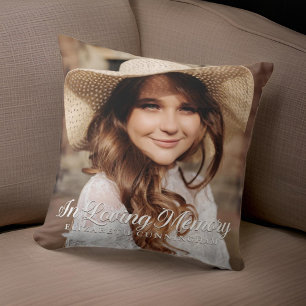 Memorial i Loving Memory Classic Elegant Photo Kudde
