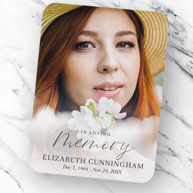 Memorial i Loving Memory Clouds Modern Photo Magnet (Skapare uppladdad)