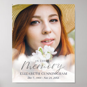 Memorial i Loving Memory Clouds Modern Photo Poster