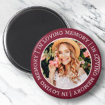 Memorial i Loving Memory Modern Anpassningsbar Pho Magnet<br><div class="desc">Den här enkla och moderna designen består av serif-typografi och lägger till ett anpassningsbar-foto. "In Loving Memory" omger anpassningsbarnas foto av din älskade.</div>