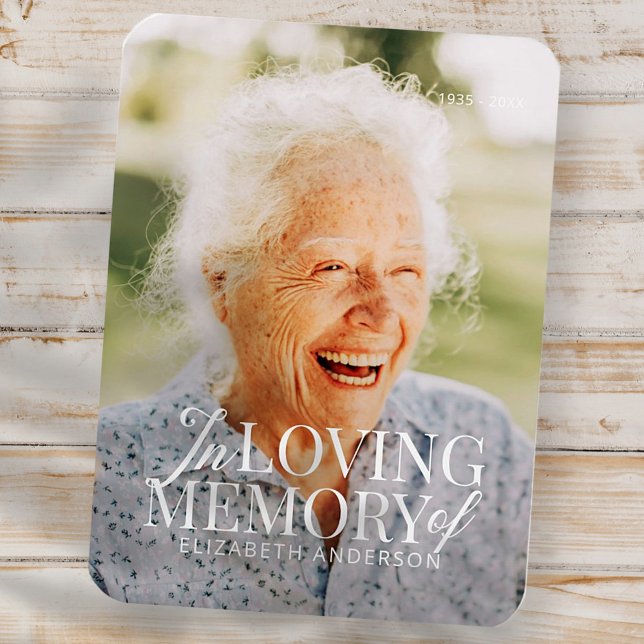 Memorial i Loving Memory Modern Elegant Photos Magnet (Skapare uppladdad)