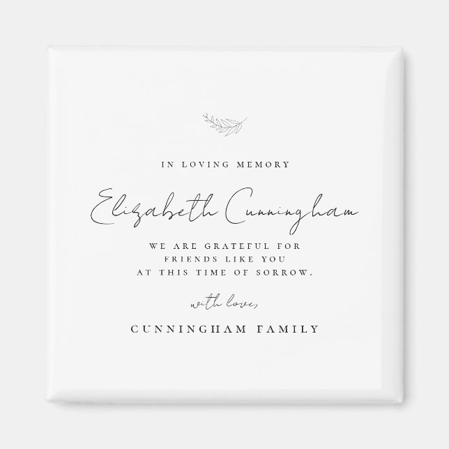 Memorial i Loving Memory Modern Simple Elegant Magnet (Framsidan)
