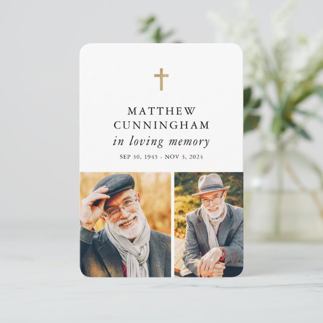 Memorial i Loving Memory Modern Simple Prayer Tack Kort (Stående Fram)