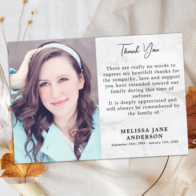 Memorial i Loving Memory Photo Sympathy Funeral Tack Kort (Skapare uppladdad)