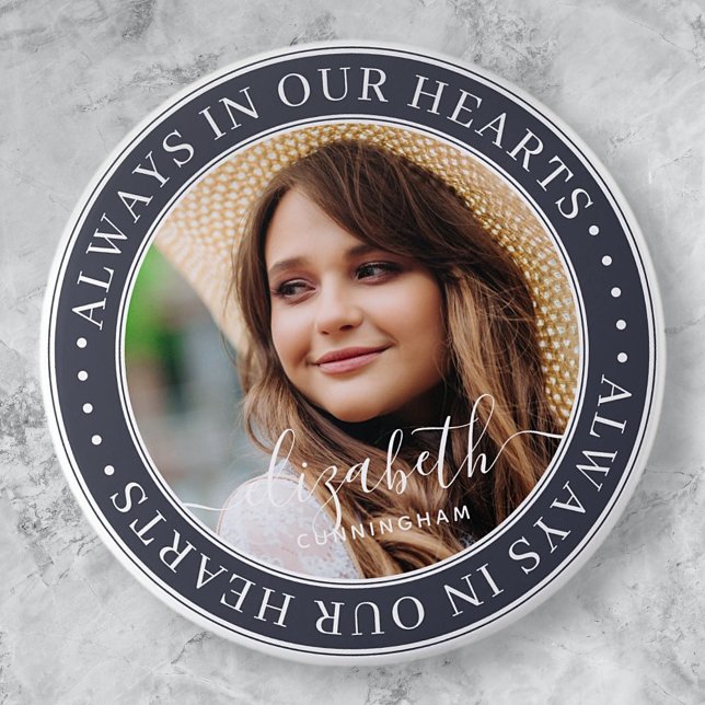 Memorial i vår Hearts Elegant Photo Knapp (Skapare uppladdad)