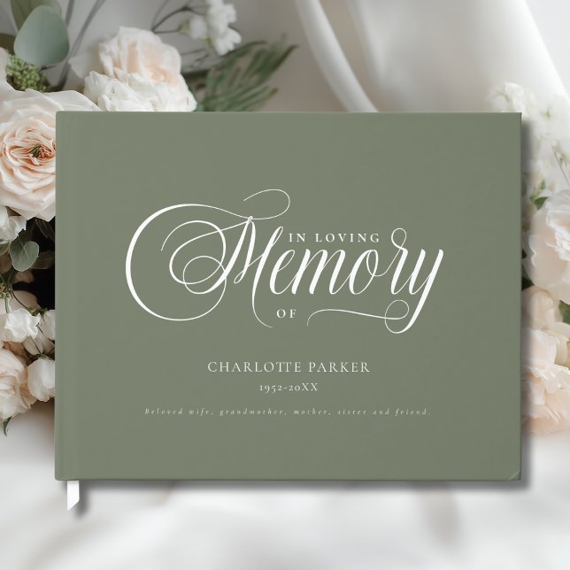 Memorial "In Loving memory"  Green Gästböcker (Memorial "In Loving memory" Green Guest Book)