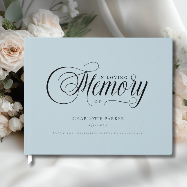 Memorial "In Loving memory" Light-Blue Gästböcker (Memorial "In Loving memory" Light-Blue Custom Guest Book)