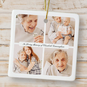 Memorial in Loving Memory Modern Elegant 4 Foton Julgransprydnad Keramik