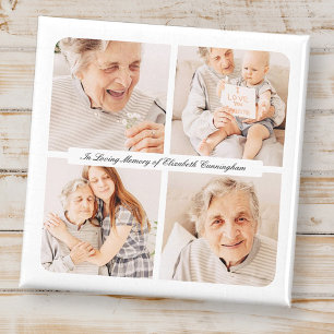 Memorial in Loving Memory Modern Elegant 4 Foton Magnet