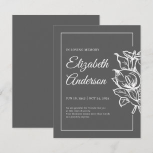 Memorial in Loving Memory Modern Foliage Botanical Tack Kort