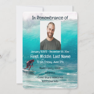 Memorial Inbjudan Service Wave Surfer Vatten
