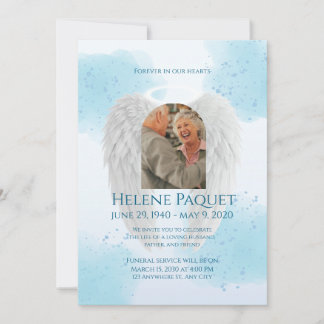 Memorial Invitation Template – Angel Design Inbjudningar