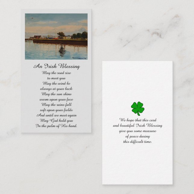 Memorial Irish Sympathy Card Visitkort (Fram/baksida)