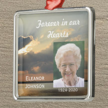 Memorial jul Ornaments Sunset with Photo