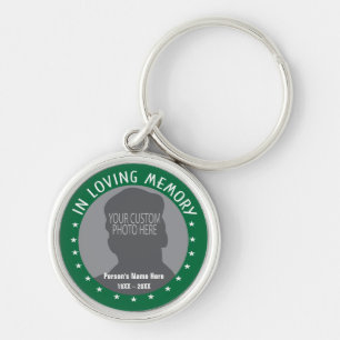 Memorial Keepsak anpassningsbar-foto och stjärnor Rund Silverfärgad Nyckelring