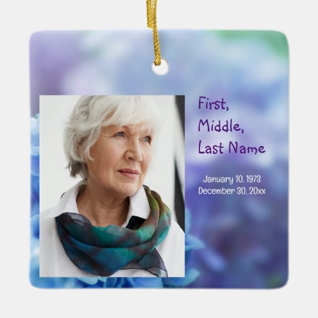 Memorial Keepsak Borta men inte glömd Julgransprydnad Keramik (Framsida)