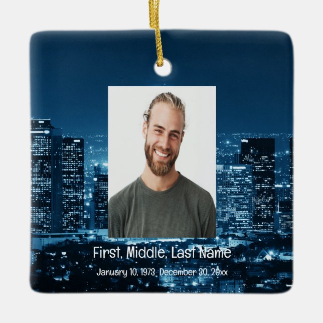 Memorial Keepsak Borta men inte glömd Julgransprydnad Keramik (Framsida)