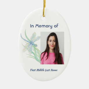 Memorial Keepsak Dragonfly Watercolor Julgransprydnad Keramik