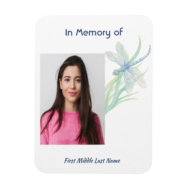 Memorial Keepsak Dragonfly Watercolor Magnet (Vertikal)